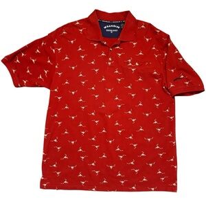 Wrangler Men's Western Short Sleeve Polo Vintage Steer Skull Print Size XL